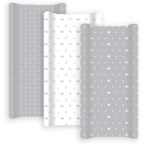 GROW WILD Changing Pad Cover 3 Pack | Soft & Stretchy Jersey Cotton | Baby Changing Table Pad Cover | Diaper Changing Pad Covers for Girls and Boys (Forest & Woodland)