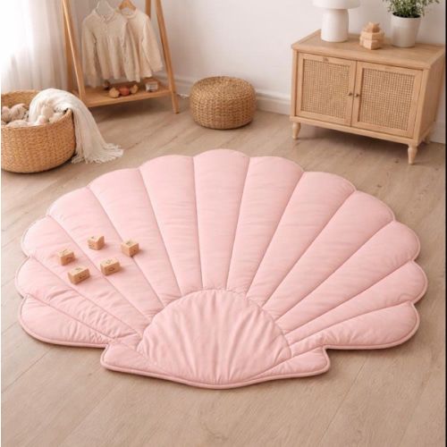 Seashell Baby Play Mat, Flower Shaped Cotton Nursery Rug, Newborn Photoshoot Mat, Baby Shower Gift, Kids Room Decor