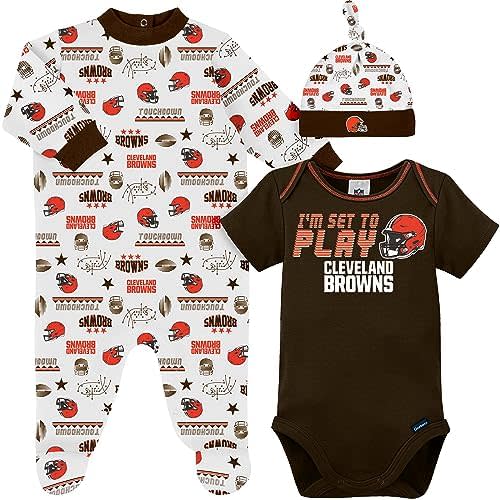 Gerber NFL Baby 3-Piece Footed Sleep and Play and Bodysuit Gift Set