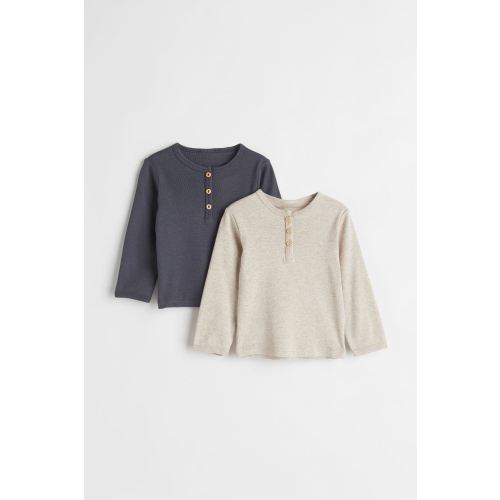 2-pack Cotton Henley Shirts