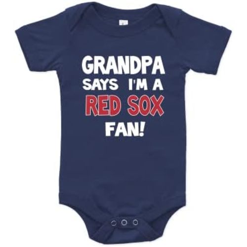 NanyCrafts' Grandpa Says I'm a Red Sox Fan Baby Bodysuit, Baby Red Sox Fan