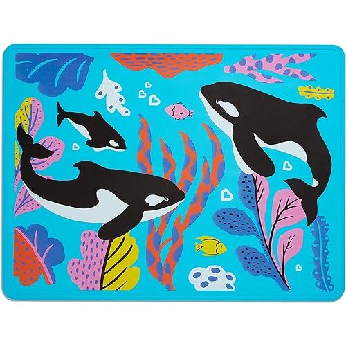 Munchkin® WildLove Reversible Silicone Placemat for Kids, 1pk, Orca