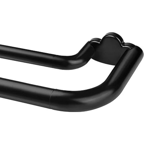HOTOZON Double Curtain Rods for Windows 32 to 58 Inches, Black