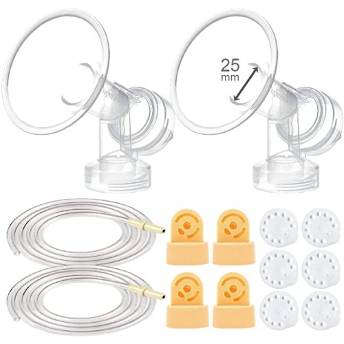Maymom Breast Pump Kit for Medela Pump in Style Pumps; 2 Breastshields, 4 Valves, 6 Membranes, & 2 Tubes for Pump in Style Advanced Sold After July 2006; Replacement Parts for Medela Breast Shield, Medela Tubing, Valves and Membranes