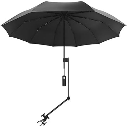 UPF 50+ Beach Umbrella with Adjustable Universal Clamp