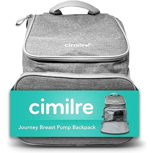 Cimilre Journey Breast Pump Backpack, Stylish & Functional Breast Pump Bag with Plenty of Pockets & Collapsible Compartments, Easily Fits Your Breast Milk, Pump, Accessories & More, 13” H x 12” W