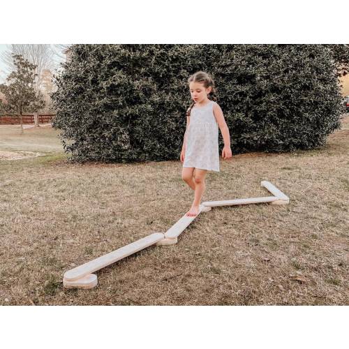 Made in USA, Montessori Inspired Kids Wooden Balance Beam Set
