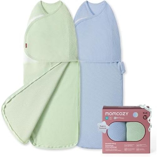 Momcozy Airflow Baby Swaddle, 100% Cotton Light & Breathable, 0-3Months