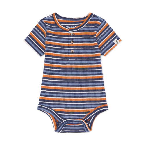 easy-peasy Baby Short Sleeve Henley Bodysuit, Sizes 0-24 Months