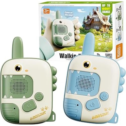Kids Walkie Talkies Toys for Boys: Dinosaur Toys 2 Pack Birthday Gifts for 3-7 Year Old Boys and Girls, Camping Outdoor Games, Christmas Easter Gifts