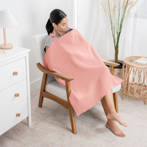 Muslin Nursing Cover with Adjustable Neck Strap - Lace