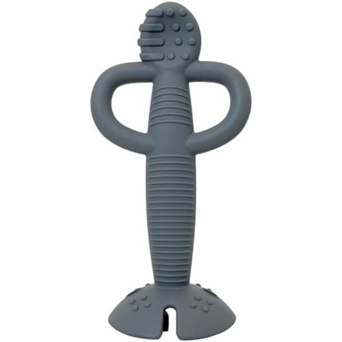 Busy Baby Teething Spoon is Dishwasher Safe in Food Grade Silicone (Pewter)