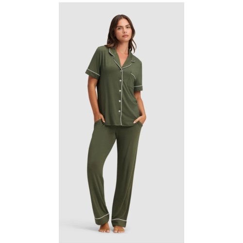 Women's Bamboo Stretch-Knit Short Sleeve & Pant PJ Set | Cozy Earth