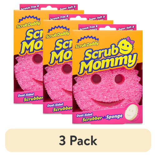 (3 pack) Scrub Daddy Scrub Mommy Dual-Sided Scratch-Free Dish Scrubber Sponge, Kitchen & Bath Cleaning Supplies. Scrubbies & Esponjas De Fregar Platos