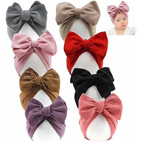 Baby Girl Hat with Disc Flower Newborn Infant Toddlers Beanies Caps Hats Baby Kids Knotted Turbans Headband Cap…