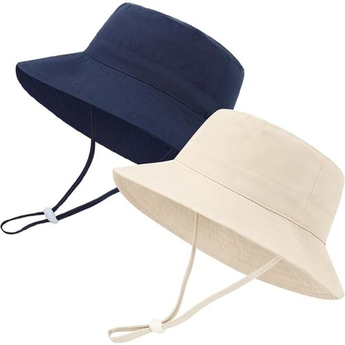 Baby Sun Hat UPF 50+ Sun Protective Toddler Bucket Hat Summer Kids Beach Hats Wide Brim Outdoor Play Hat for Boys Girls