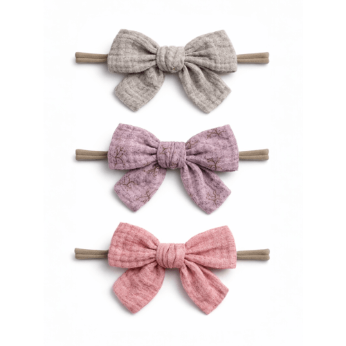 3-Pack Nylon Bows, Luna