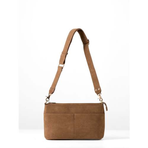 Pram Caddy Bag - Brown Suede
