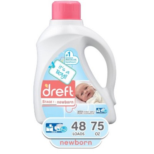 Dreft Stage 1: Newborn Liquid Laundry Detergent (HEC)- It's a Boy/Girl! 75oz/48 loads