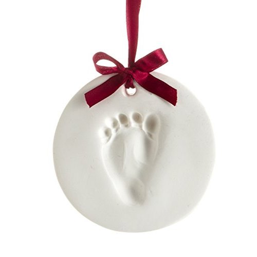 Pearhead Babyprints Christmas Ornament, Baby's First Christmas Holiday Keepsake, Newborn Handprint or Footprint Clay Kit, Easy No-Bake DIY Clay Impression, Gender-Neutral Christmas Baby Gift