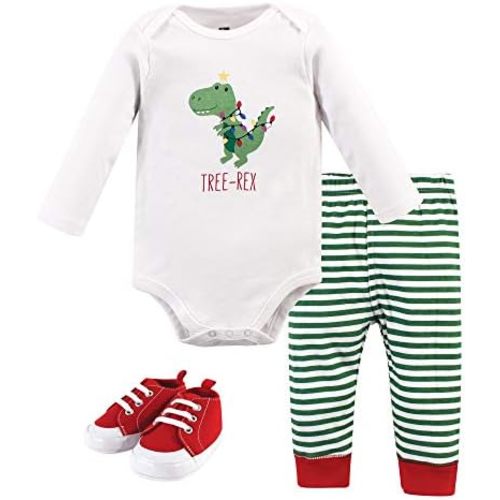 Hudson Baby Baby Cotton Bodysuit, Pant and Shoe Set