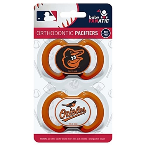 BabyFanatic Pacifier 2-Pack - MLB Baltimore Orioles - Officially Licensed League Gear