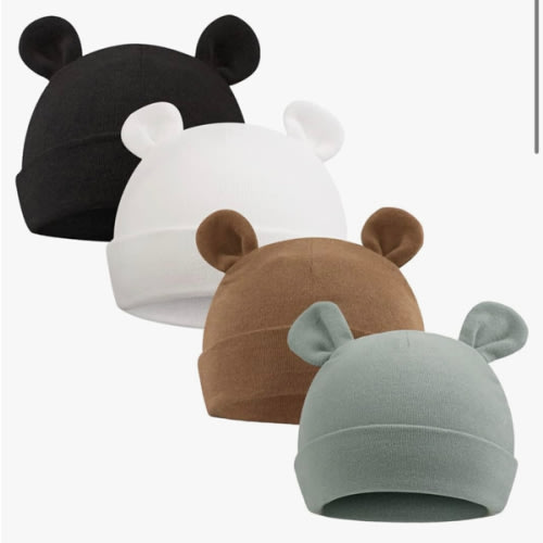 Pesaat Newborn Hospital Hat 0-12Months Preemie Boys Girls Beanie Solid Infant Baby Hats Autumn Winter