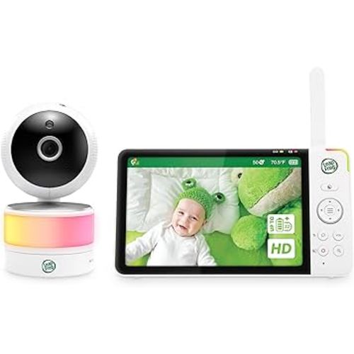 LeapFrog Color Night Vision Video Baby Monitor with 7" HD 720p Display, 360° Pan & Tilt, 8X Zoom, Night Light, Humidity & Temperature Sensor, Up to 1000ft Long Range, Secure Transmission: LF920HD