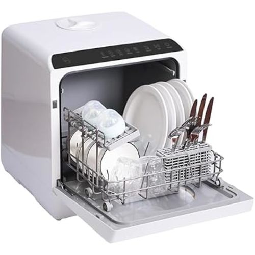 Countertop Dishwasher With Built-in Water Tank, Tabletop Dishwasher Mini Portable For Apartments and RVs, Compact Counter Dishwasher That Can Wash Baby Bottles. With Drying Function.