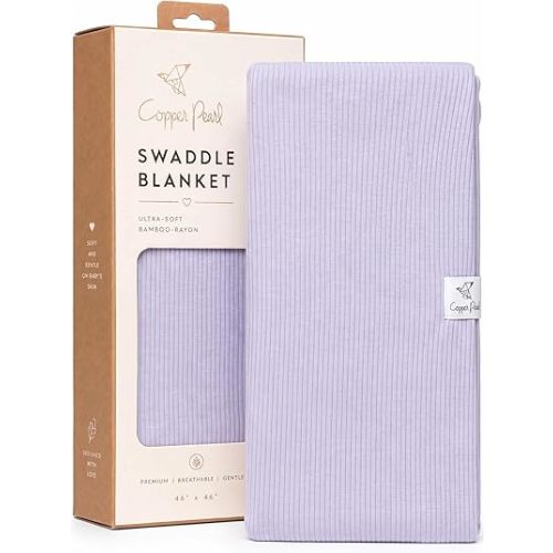 Copper Pearl Swaddle Blankets for Newborns | Soft Stretchy Receiving Blankets for Boys and Girls | Large 46 x 46 Inch Baby Blankets | Lightweight and Breathable Swaddles | Periwinkle