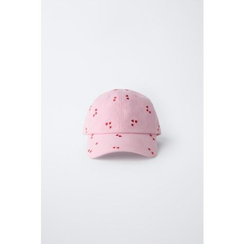 FLOCKED HEARTS CAP - Pink | ZARA United States
