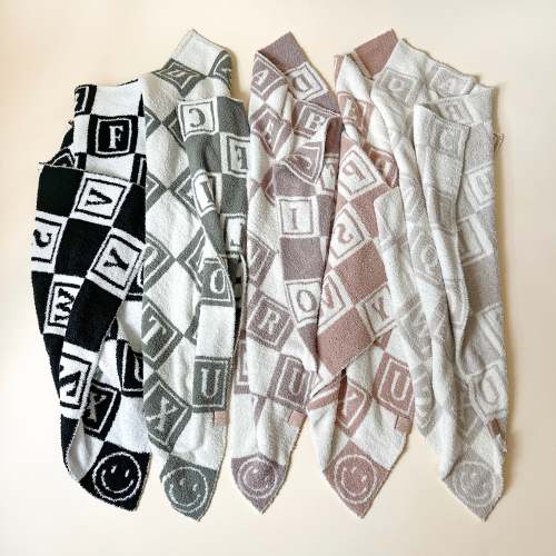 ABC Plush Blanket - Black