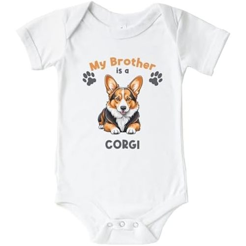 My Brother is A Corgi Cute Dog Breed Baby Bodysuit