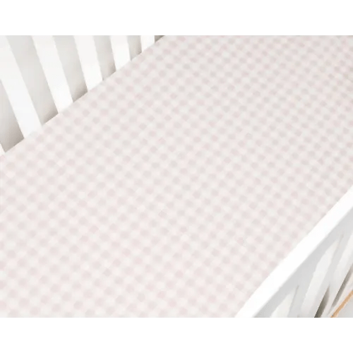 GOOSELINGS Picnic Gingham Crib Sheet - Pink