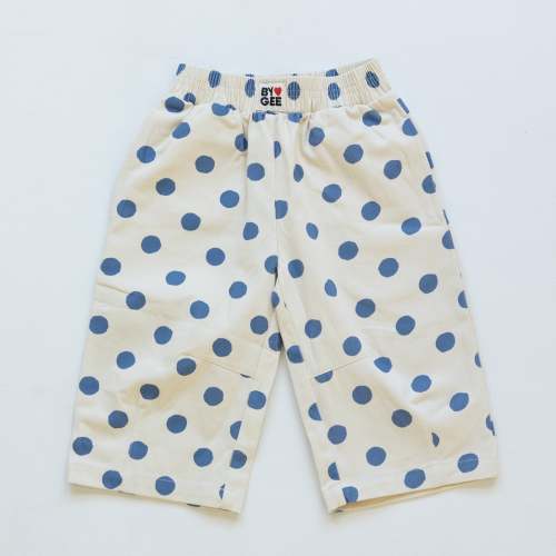 Kid's Barrel Leg Pants - Navy Spot&nbsp;-&nbsp;BY GEE