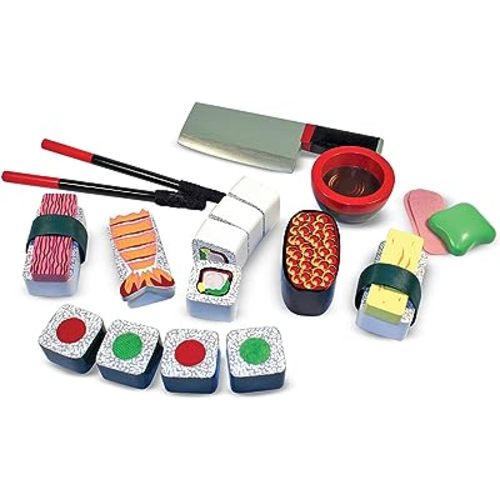 Melissa & Doug Sushi Slicing Wooden Play Food Set