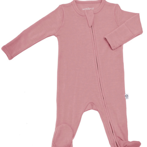 Footie Pajamas, Merino Wool, Blush