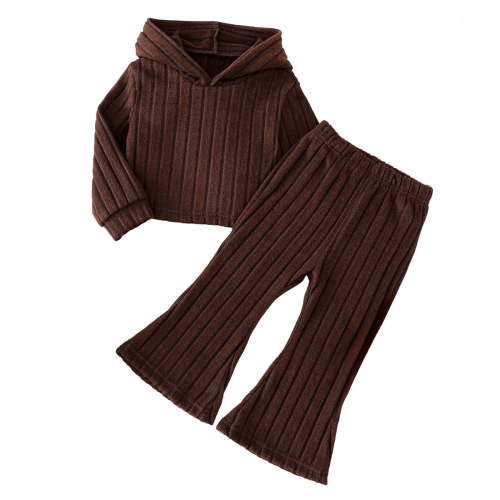 QGJZVUNL Girls' Fall Clothing Sets Long Sleeve Hoodie Knit Sweater Tops and Pants Winter Outfits for Toddlers Size 9-12 Months