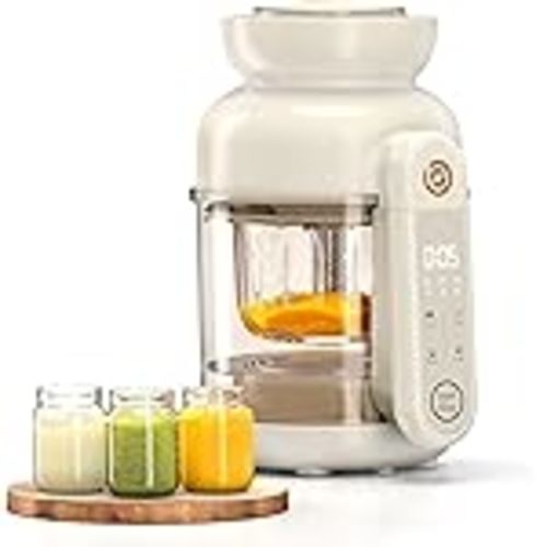 Amazon.com : AMZCHEF Baby Food Maker with Auto Steam & Blend, 9-in-1 Baby Puree Maker with Food-grade glass, BPA-Free & Easy Cleaning, Touch Screen, Dishwasher Safe, Off-white : Baby