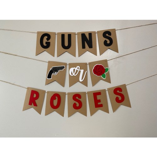 Guns or Roses Gender Reveal Banner * Baby Shower * Welcome Baby * Party Decor *Party Banner * Gender Reveal