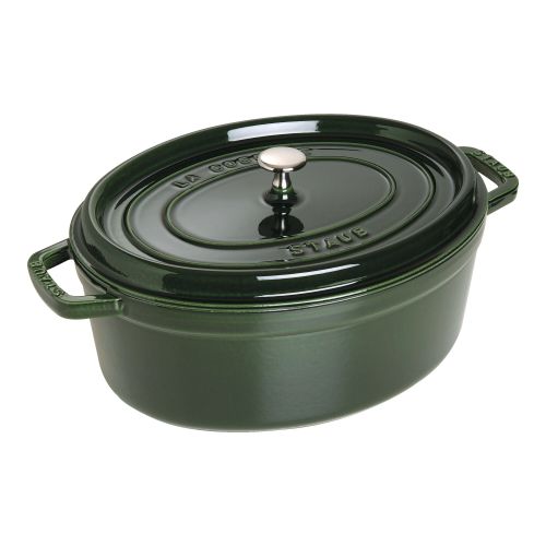 Staub Cast Iron 5.75 qt, Oval, Dutch Oven, Basil