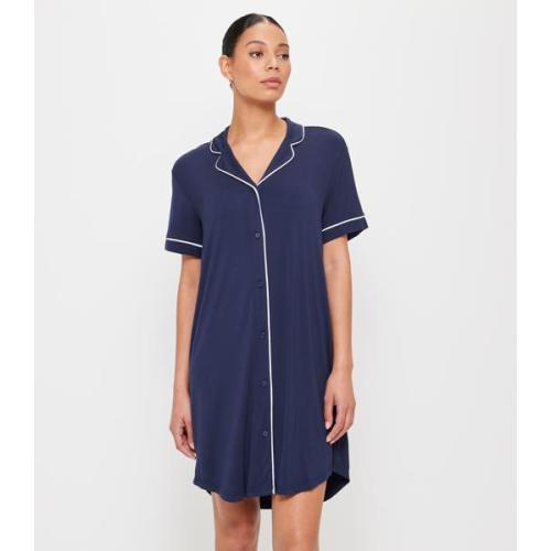 Soft Comfort Bamboo Sleep Nightie - Navy Blue