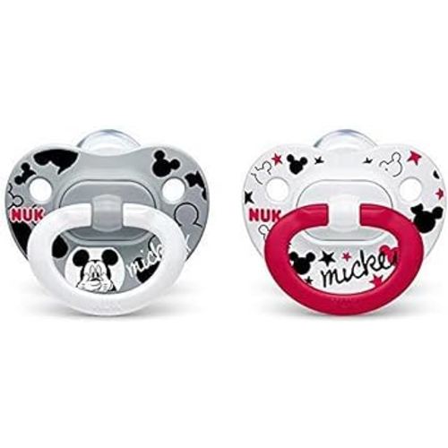 NUK Disney Mickey Mouse Orthodontic Pacifiers, 0-6 Months, 2-Pack