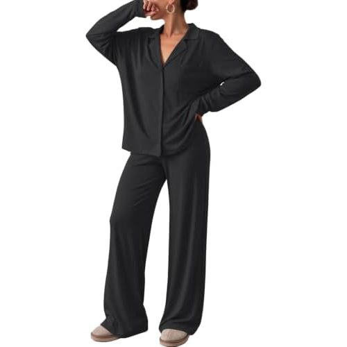 Trendy Queen Women Pajamas Set Sleepwear Fall 2 Piece Soft Lounge Pjs