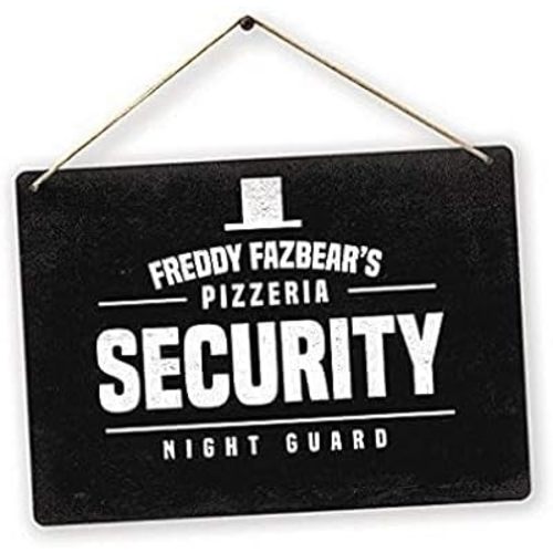 Freddy Fazbear's Pizzeeria Security Night Guard Wood Wall Sign Plaque Funny Home Coffee or Pub Decor 8x12 inch
