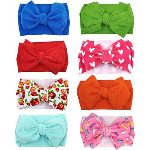 Baby Headbands for Girls Nylon Hair Bows Turban Knotted Headwraps for Newborn Infant Toddlers Kids (PR21)
