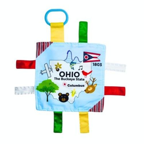 Baby Jack The Learning Lovey Ohio State Baby Tag Crinkle Square Toy That Teaches Facts 8" x 8"