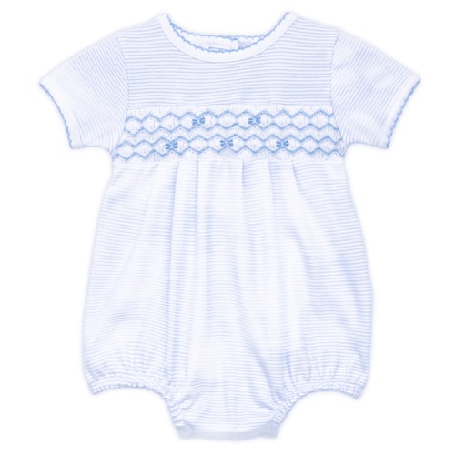 Jacob Smocked Bubble- Light Blue