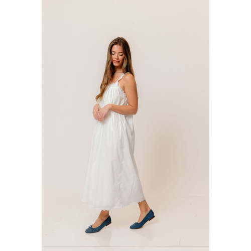 Reese 100% Cotton House Dress in Ivory - Bump Friendly