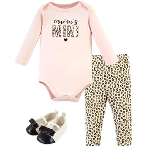 Hudson Baby Unisex Baby Cotton Bodysuit, Pant and Shoe Set